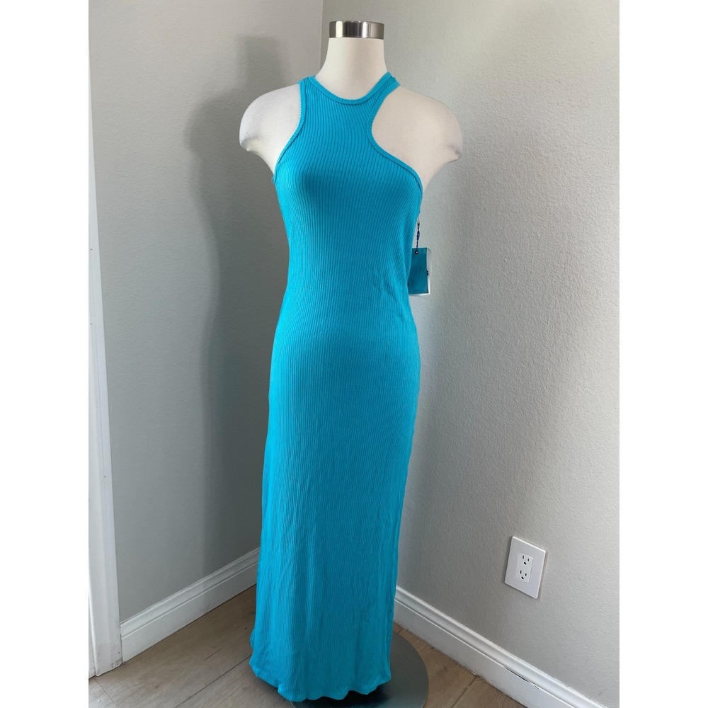 NEW Simon Miller Womens XL Mawga Dress in Ocean Bodycon Midi Sleeveless
